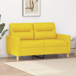 Divano a 2 Posti Giallo Chiaro 120 cm in Tessuto vidaXL 57864