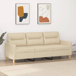 Divano a 3 Posti Crema 180 cm in Tessuto vidaXL 76500