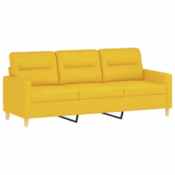 Divano a 3 Posti Giallo Chiaro 180 cm in Tessutocod mxl 106861 - Vista aggiuntiva 2