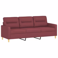 Divano a 3 Posti Rosso Vino 180 cm in Tessutocod mxl 82942 - Vista aggiuntiva 2