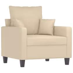 vidaXL Poltrona Crema 60 cm in Tessuto - Vista aggiuntiva 2