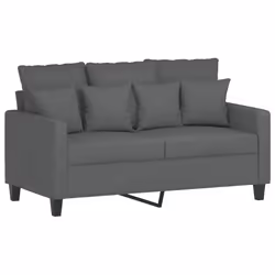vidaXL Divano a 2 Posti Grigio Scuro 120 cm in Tessuto - Vista aggiuntiva 2