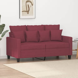 vidaXL Divano a 2 Posti Rosso Vino 120 cm in Tessuto