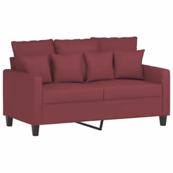 vidaXL Divano a 2 Posti Rosso Vino 120 cm in Tessuto - Vista aggiuntiva 2