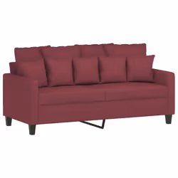 vidaXL Divano a 2 Posti Rosso Vino 140 cm in Tessuto - Vista aggiuntiva 2