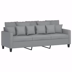 Divano a 3 Posti Grigio Chiaro 180 cm in Tessutocod mxl 83212 - Vista aggiuntiva 2