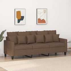 Vidaxl - Divano a 3 Posti Marrone 180 cm in Tessuto 40169
