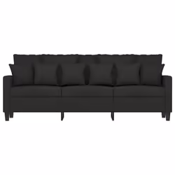 vidaXL Divano a 3 Posti Nero 180 cm in Tessuto - Vista aggiuntiva 3