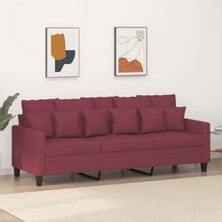 Divano a 3 Posti Rosso Vino 180 cm in Tessutocod mxl 107428