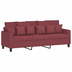 Divano a 3 Posti Rosso Vino 180 cm in Tessutocod mxl 107428 - Vista aggiuntiva 2