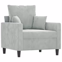 Poltrona Grigio Chiaro 60 cm Vellutocod mxl 106864 - Vista aggiuntiva 2