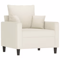 vidaXL Poltrona Crema 60 cm Velluto - Vista aggiuntiva 2