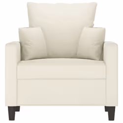 vidaXL Poltrona Crema 60 cm Velluto - Vista aggiuntiva 3
