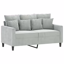 vidaXL Divano a 2 Posti Grigio Chiaro 120 cm in Velluto - Vista aggiuntiva 2