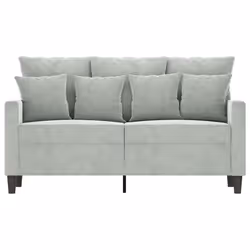 vidaXL Divano a 2 Posti Grigio Chiaro 120 cm in Velluto - Vista aggiuntiva 3