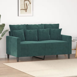 Vidaxl - Divano a 2 Posti Verde Scuro 120 cm in Velluto 33850