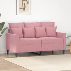 Vidaxl - Divano a 2 Posti Rosa 120 cm in Velluto 571807