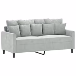 Divano a 2 Posti Grigio Chiaro 140 cm in Vellutocod mxl 131144 - Vista aggiuntiva 2