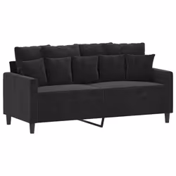 Divano a 2 Posti Nero 140 cm in Vellutocod mxl 131142 - Vista aggiuntiva 2