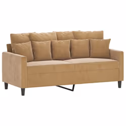 Divano a 2 Posti Marrone 140 cm in Vellutocod mxl 109117 - Vista aggiuntiva 2
