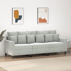 Vidaxl - Divano a 3 Posti Grigio Chiaro 180 cm in Velluto