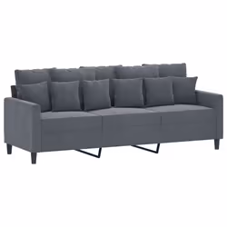 vidaXL Divano a 3 Posti Grigio Scuro 180 cm in Velluto - Vista aggiuntiva 2