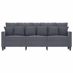 vidaXL Divano a 3 Posti Grigio Scuro 180 cm in Velluto - Vista aggiuntiva 3