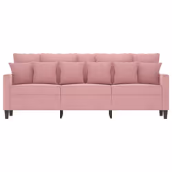 vidaXL Divano a 3 Posti rosa 180 cm in Velluto - Vista aggiuntiva 3