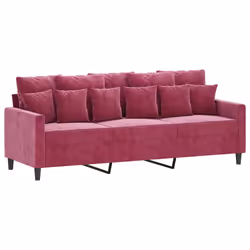Divano a 3 Posti Rosso Vino 180 cm in Vellutocod mxl 133086 - Vista aggiuntiva 2