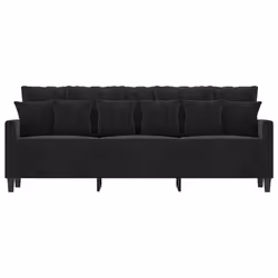 Divano a 3 Posti Nero 180 cm in Vellutocod mxl 83239 - Vista aggiuntiva 3