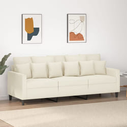 Vidaxl - Divano a 3 Posti Crema 180 cm in Velluto 487688