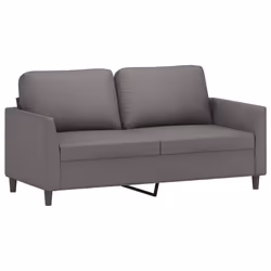 vidaXL Divano a 2 Posti Grigio 140 cm in Similpelle - Vista aggiuntiva 2