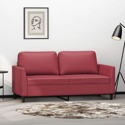 Divano a 2 Posti Rosso Vino 140 cm in Similpelle vidaXL37818