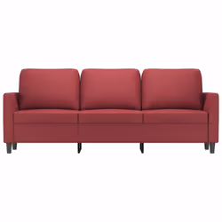 Divano a 3 Posti Rosso Vino 180 cm in Similpellecod mxl 131584 - Vista aggiuntiva 3