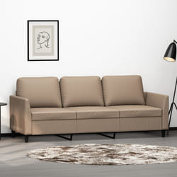 vidaXL Divano a 3 Posti Cappuccino 180 cm in Similpelle