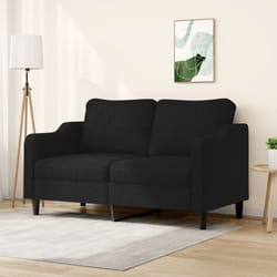 vidaXL Divano a 2 Posti Nero 120 cm in Tessuto