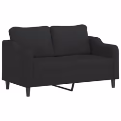 vidaXL Divano a 2 Posti Nero 120 cm in Tessuto - Vista aggiuntiva 2