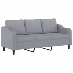 Divano a 3 Posti Grigio Chiaro 180 cm in Tessutocod mxl 107234 - Vista aggiuntiva 2