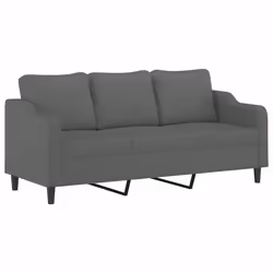 vidaXL Divano a 3 Posti Grigio Chiaro 180 cm in Tessuto - Vista aggiuntiva 2