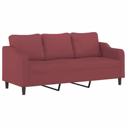 Divano a 3 Posti Rosso Vino 180 cm in Tessutocod mxl 109364 - Vista aggiuntiva 2