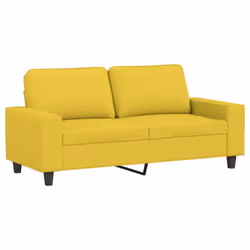 vidaXL Divano a 2 Posti Giallo Chiaro 140 cm in Tessuto - Vista aggiuntiva 2
