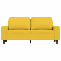 vidaXL Divano a 2 Posti Giallo Chiaro 140 cm in Tessuto - Vista aggiuntiva 3