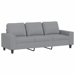 Divano a 3 Posti Grigio Chiaro 180 cm in Tessutocod mxl 109365 - Vista aggiuntiva 2