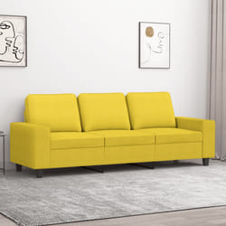 vidaXL Divano a 3 Posti Giallo Chiaro 180 cm in Tessuto