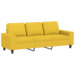 vidaXL Divano a 3 Posti Giallo Chiaro 180 cm in Tessuto - Vista aggiuntiva 2