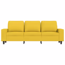 vidaXL Divano a 3 Posti Giallo Chiaro 180 cm in Tessuto - Vista aggiuntiva 3