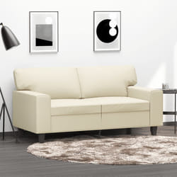 vidaXL Divano a 2 Posti Crema 120 cm in Similpelle