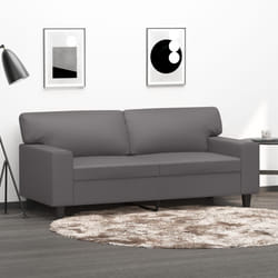 vidaXL Divano a 2 Posti Grigio 140 cm in Similpelle
