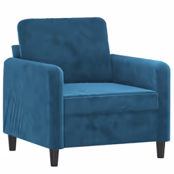 vidaXL Poltrona Blu 60 cm Velluto - Vista aggiuntiva 2