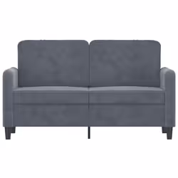 vidaXL Divano a 2 Posti grigio scuro 120 cm in Velluto - Vista aggiuntiva 3